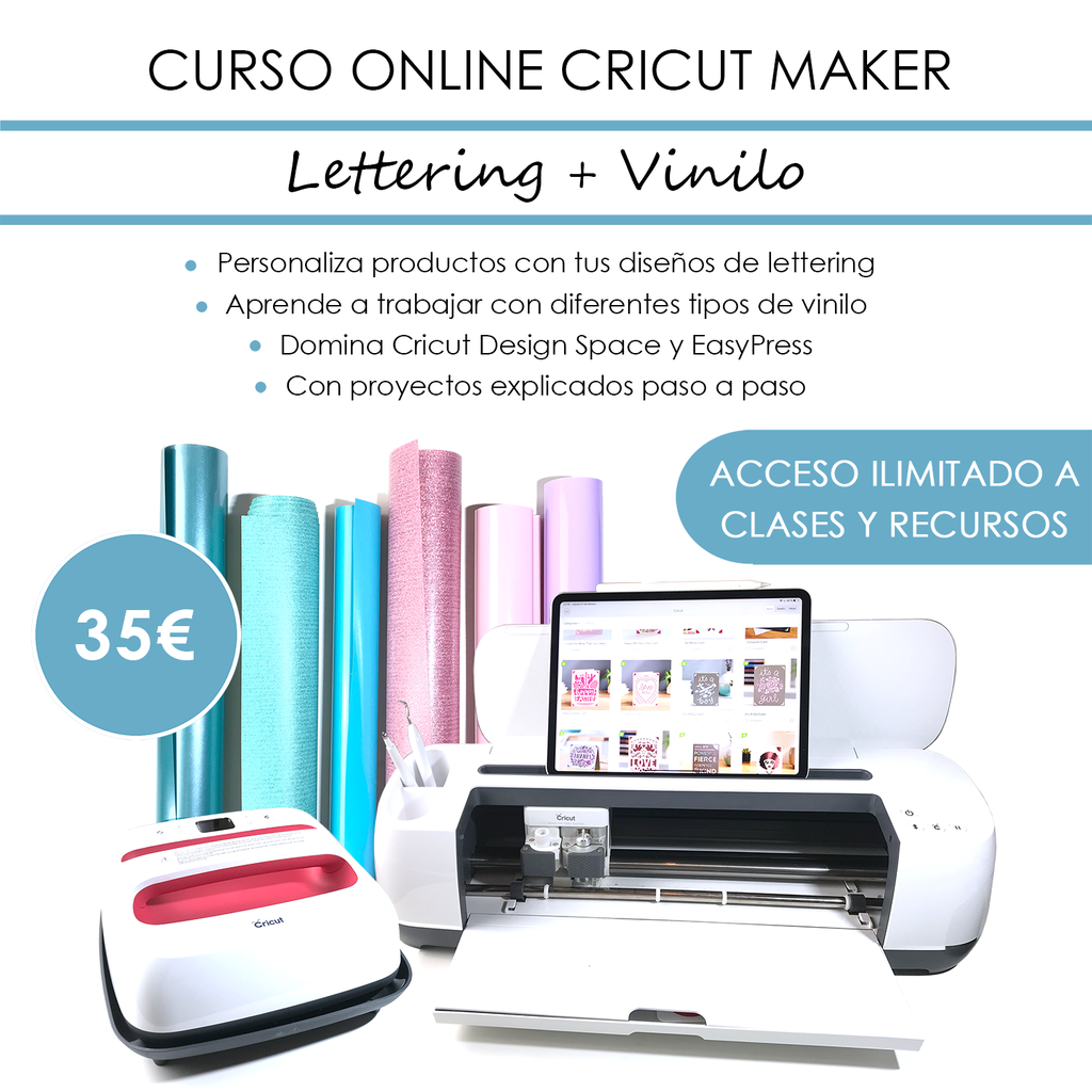 Curso lettering + vinilo con Cricut Maker